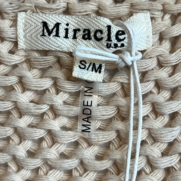 Miracle, long cable knit open from beige size S/M cardigan NWT’S - Picture 5 of 7